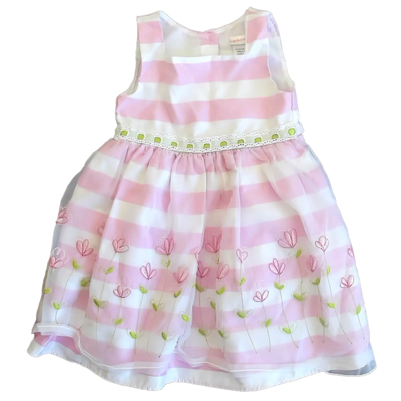 Youngland Girls Pink Stripe Special Occasion Dress size: 5T - Picture 1 of 1